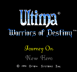 Ultima V: Warriors of Destiny title screenshot